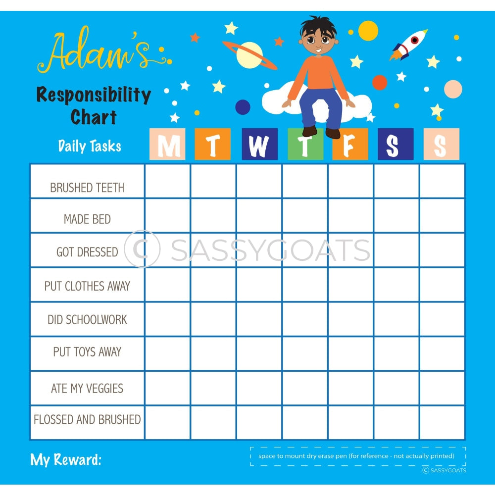 Personalized Chore Chart - Outerspace