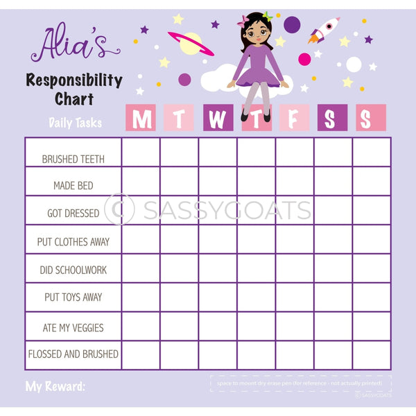 Personalized Chore Chart - Outerspace