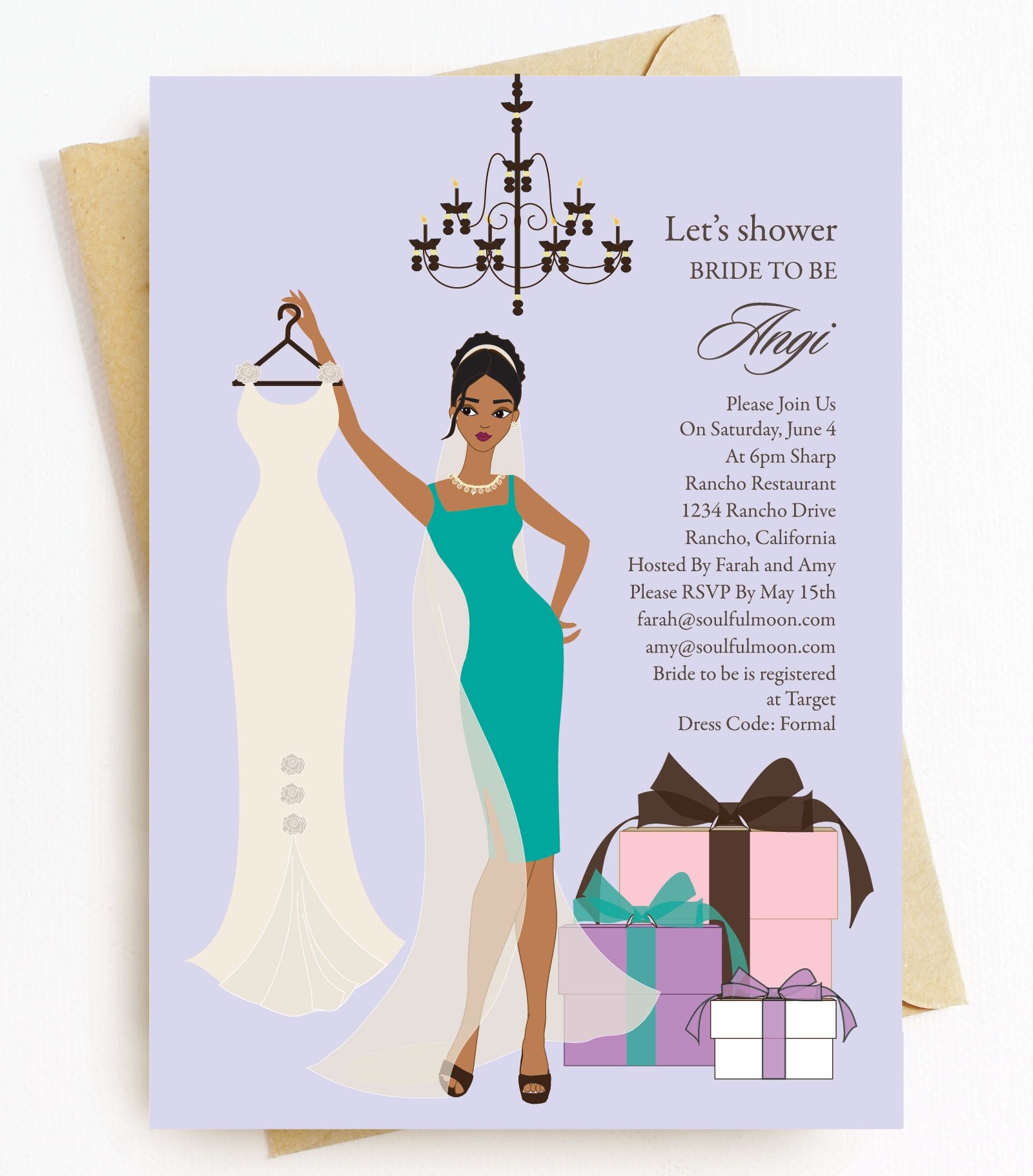 African American Bridal Shower Invitations