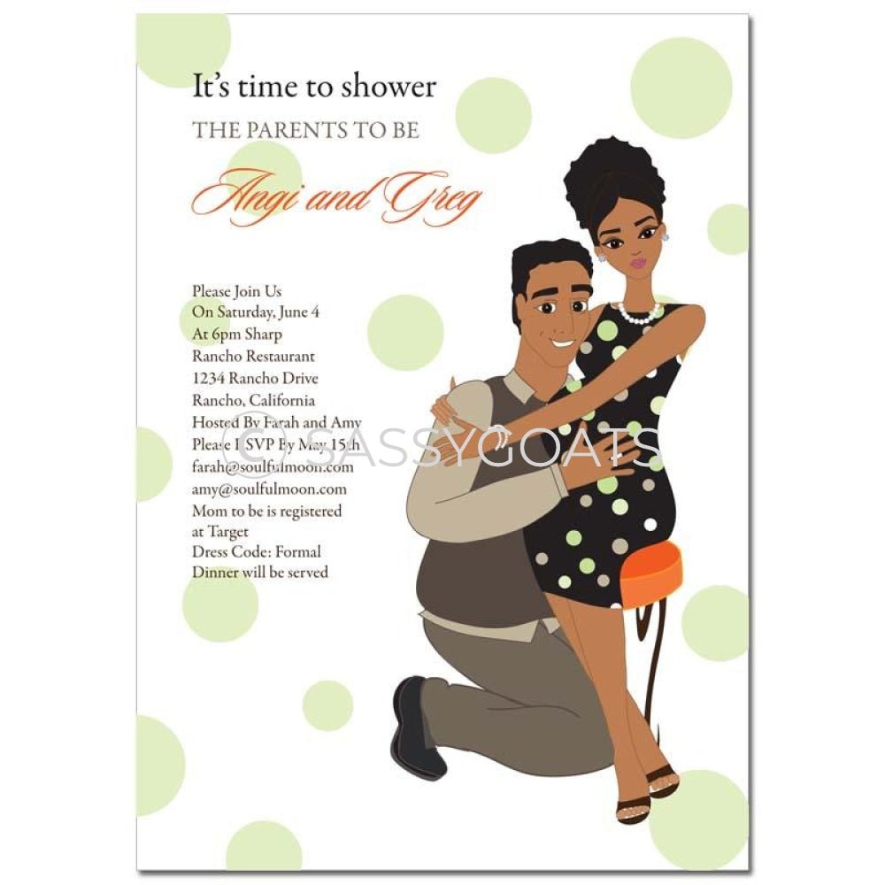 African American Baby Shower Invitation - Hugs