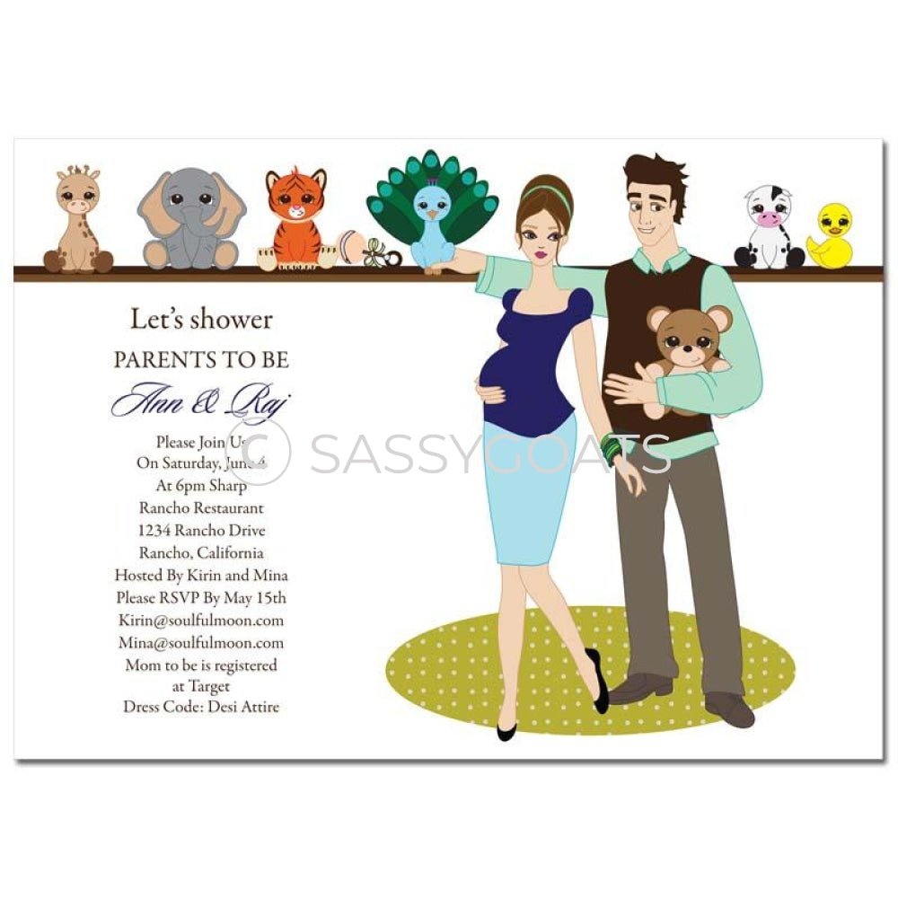Baby Shower Invitation - Shelf Brunette