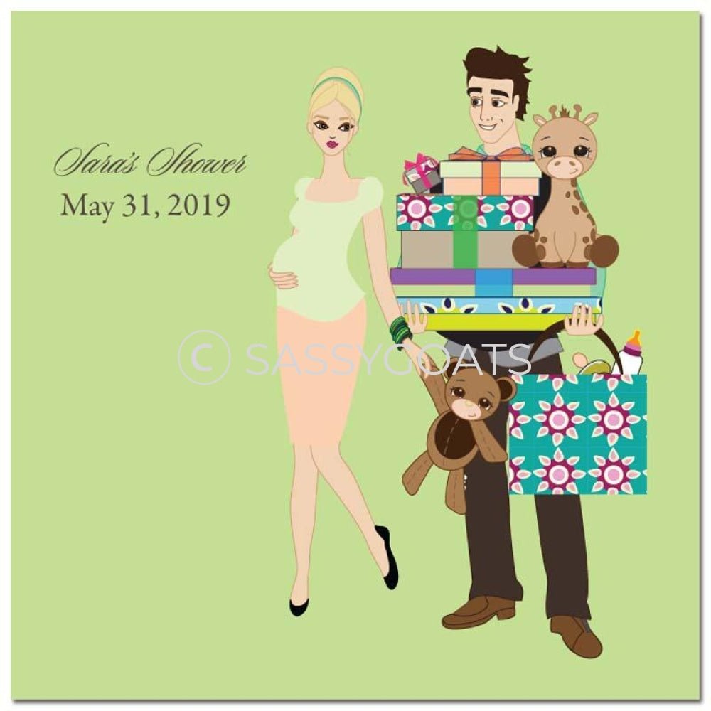 Baby Shower Party And Gift Stickers - Bounty Blonde