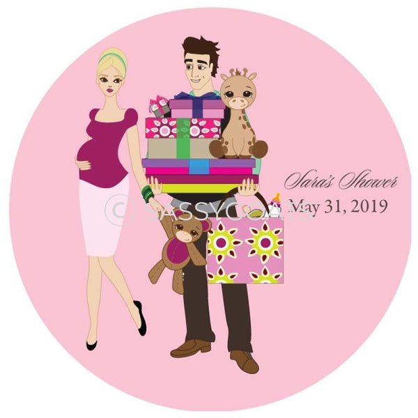 Baby Shower Party And Gift Stickers - Bounty Blonde