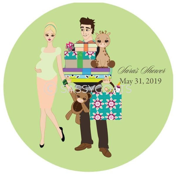 Baby Shower Party And Gift Stickers - Bounty Blonde