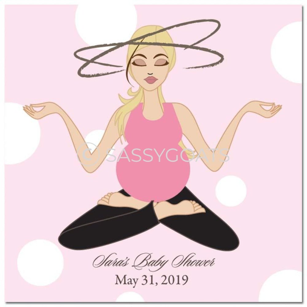 Baby Shower Party And Gift Stickers - Meditating Mommy Blonde