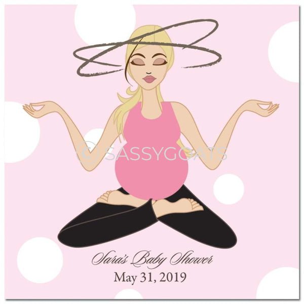 Baby Shower Party And Gift Stickers - Meditating Mommy Blonde