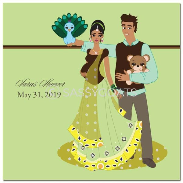 Baby Shower Party And Gift Stickers - Shelf South Asian