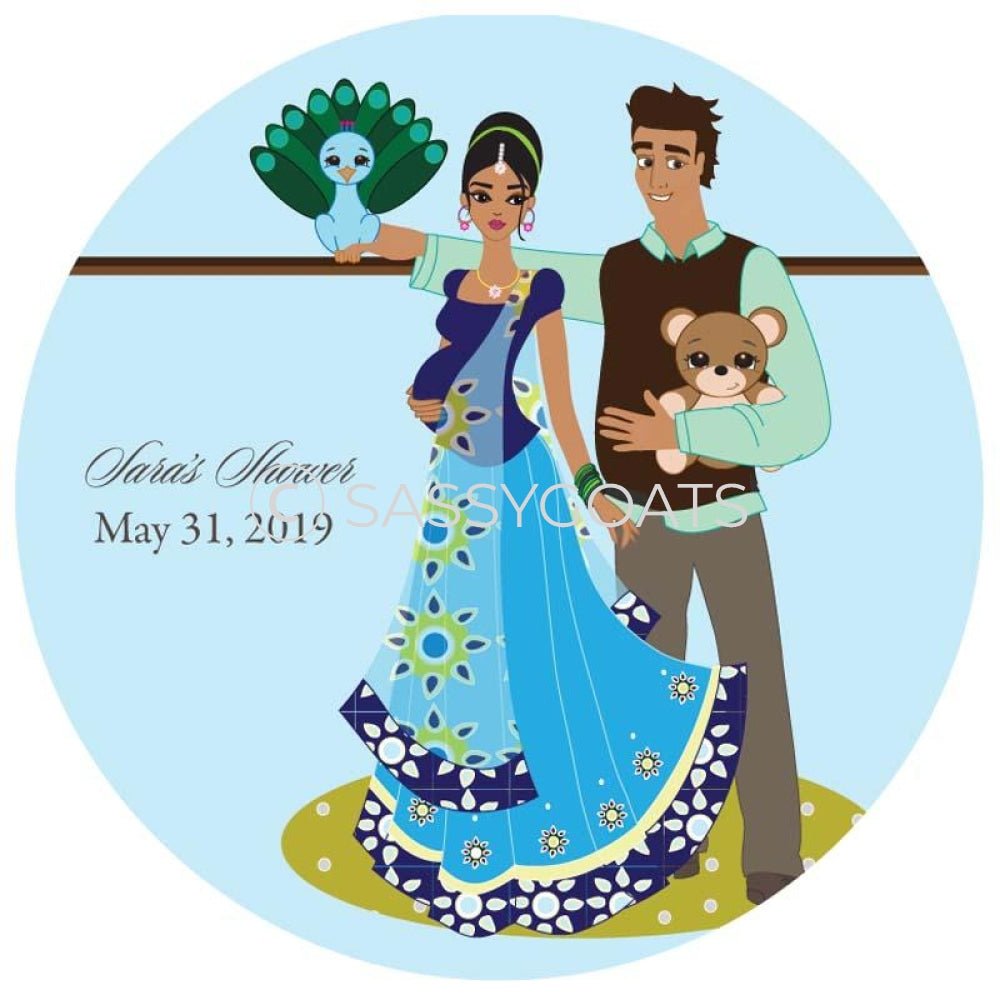 Baby Shower Party And Gift Stickers - Shelf South Asian